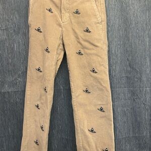 Brooks Brothers boys six 8 Corduroy Pants, ski embrodery, skicore, quiet luxury
